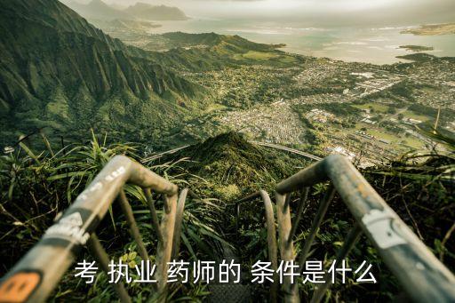 考 执业 药师的 条件是什么
