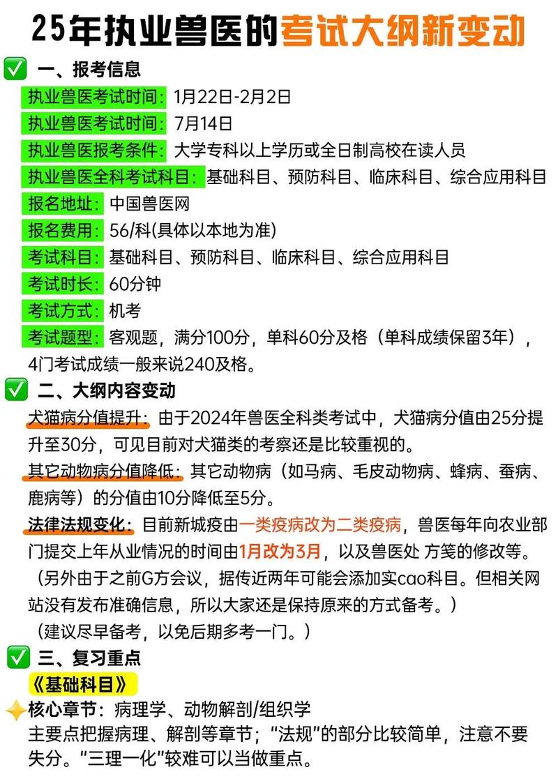 2025年全国执业兽医资格考试大纲(兽医全科类)_兽医资格证考试大纲_兽医执业资格证考试科目